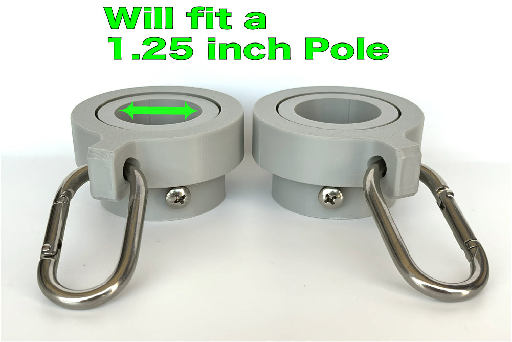 Industrial Grade Flagpole Swivels & Rings with Sealed Bearings & Stainless Clips