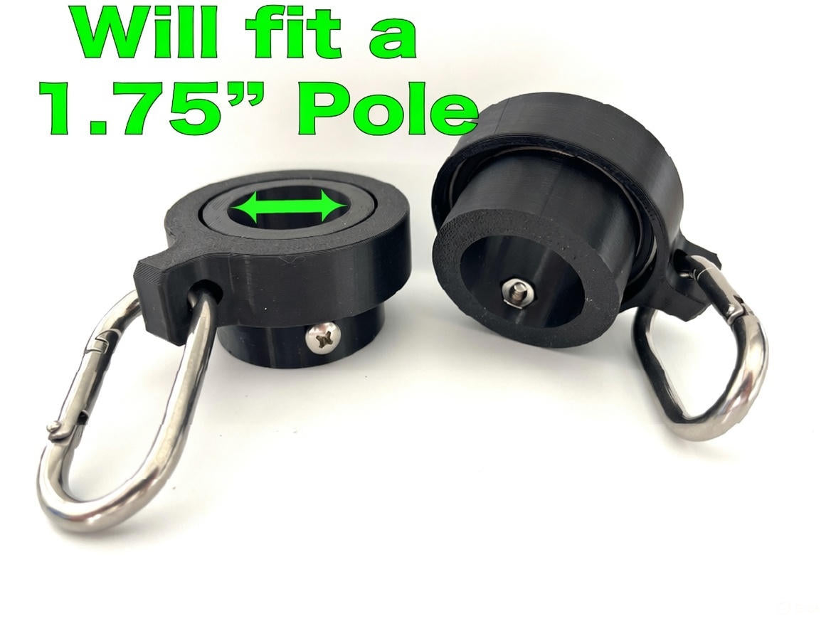 Industrial Grade Flagpole Swivels & Rings with Sealed Bearings & Stainless Clips