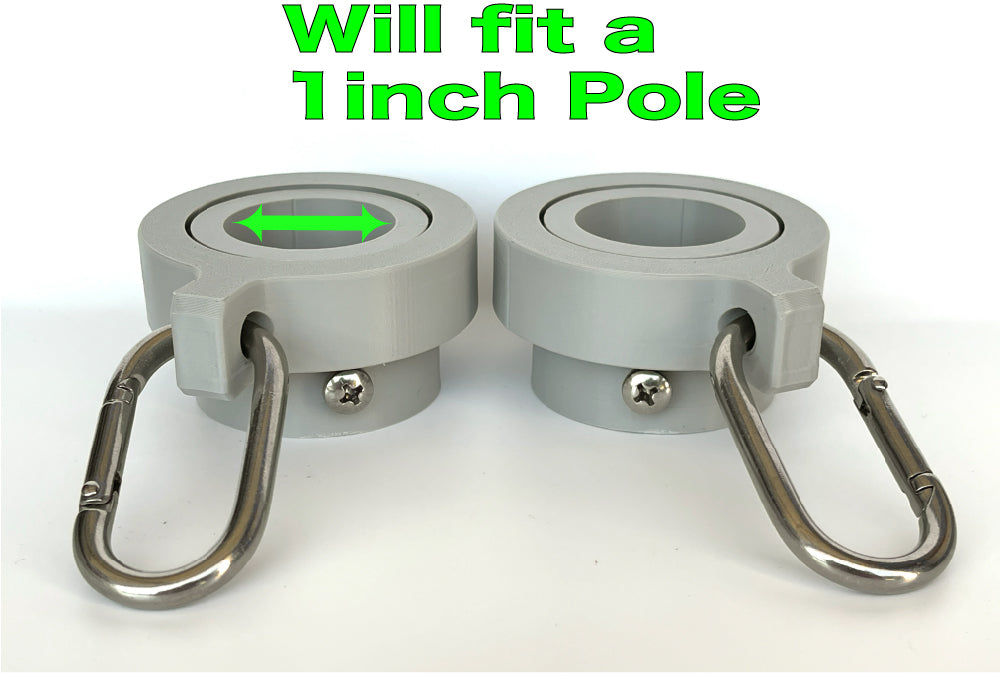 Industrial Grade Flagpole Swivels & Rings with Sealed Bearings & Stainless Clips