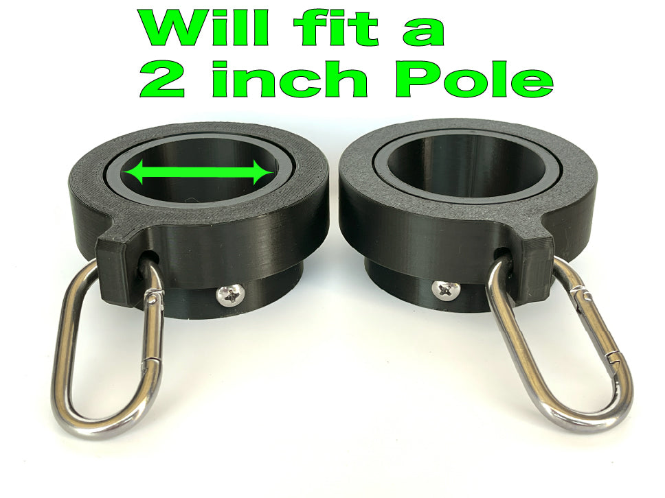 Industrial Grade Flagpole Swivels & Rings with Sealed Bearings & Stainless Clips