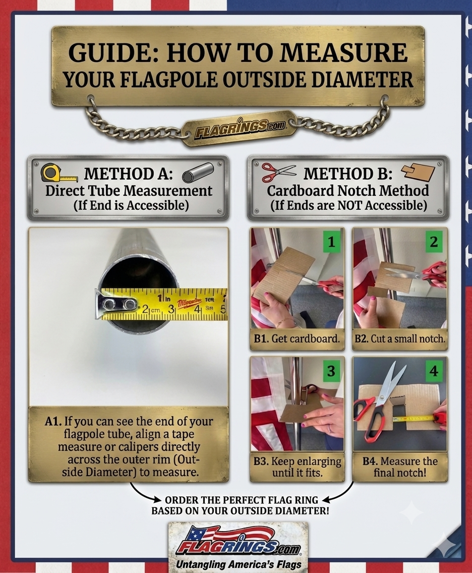 Flag Pole Swivel Rings | Sealed Bearings | Stainless Steel Clips | Sizes 1" to 2"