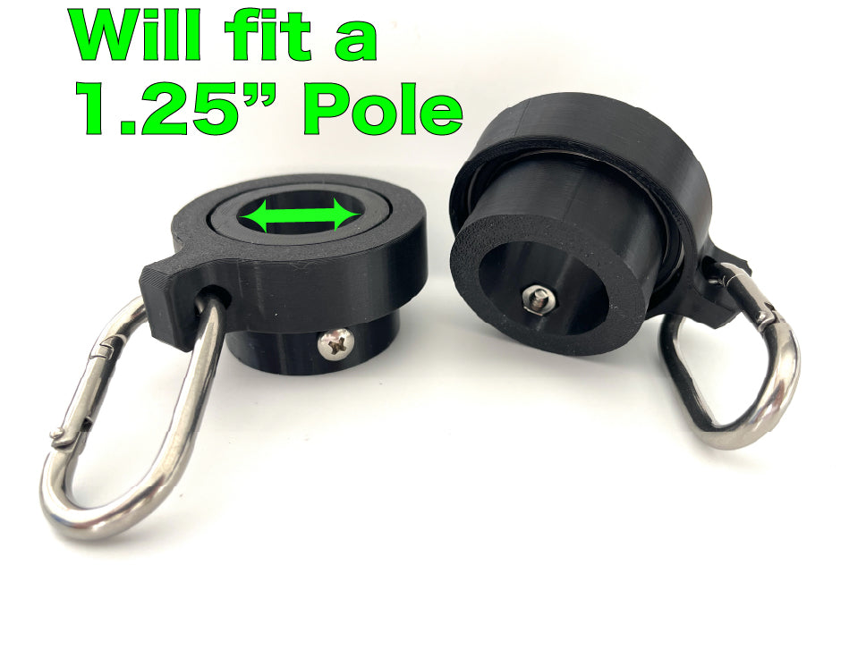 Industrial Grade Flagpole Swivels & Rings with Sealed Bearings & Stainless Clips