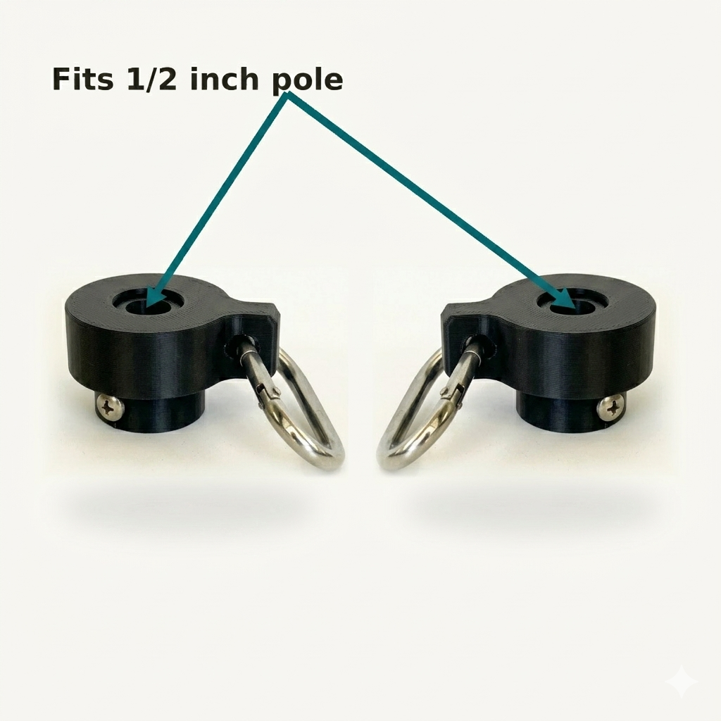 Flag Pole Swivel Rings | Sealed Bearings | Stainless Steel Clips | 6 Sizes 1/2" to 2"