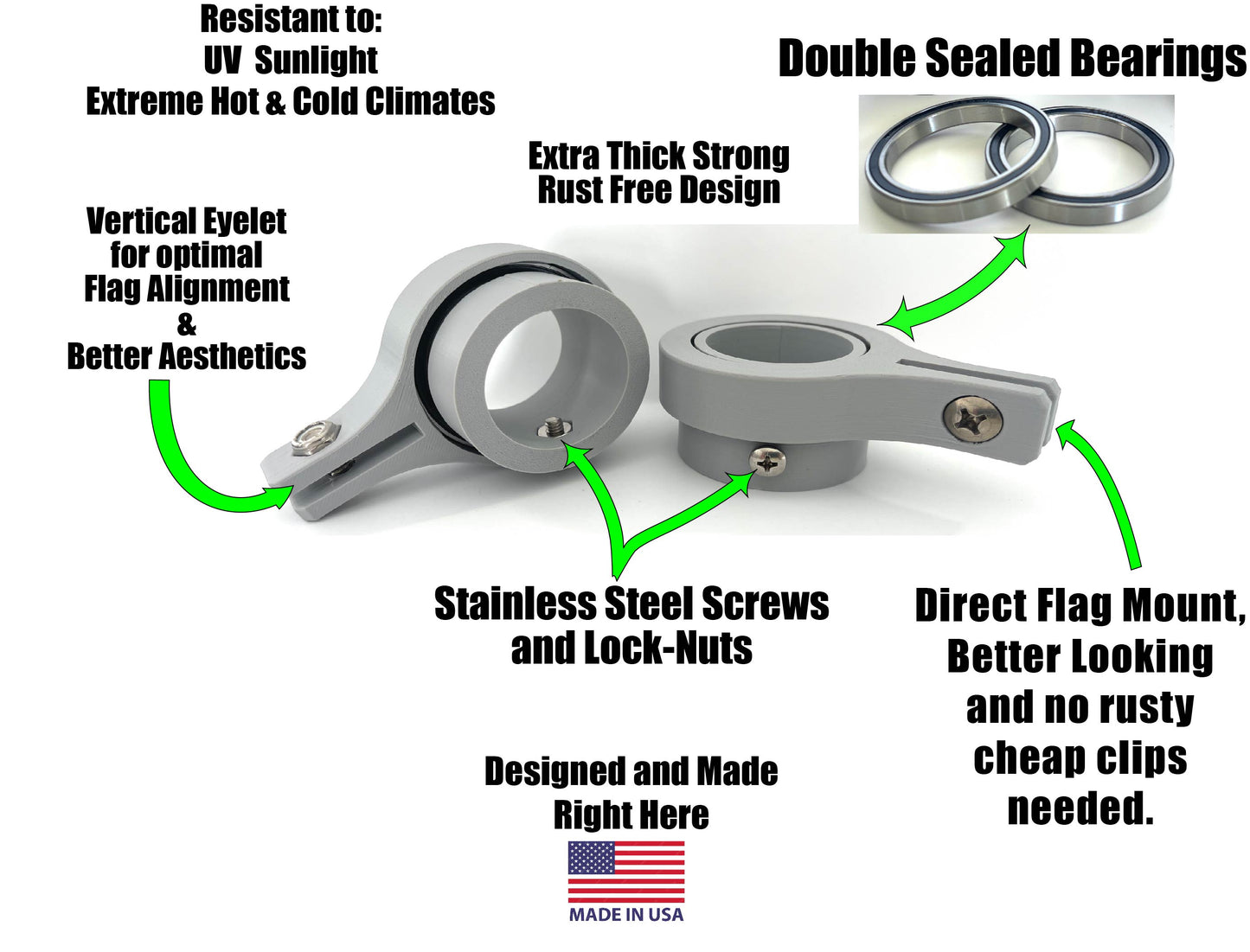 Direct Mount Flag Flagpole Rotating Swivel