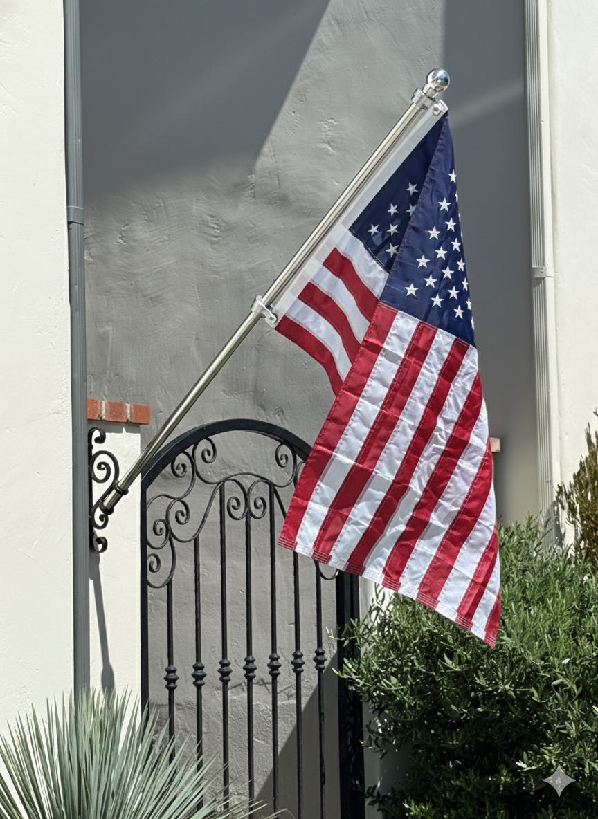 Solid Metal Flagpole Finial Topper, USA Made 1" to 1.25"