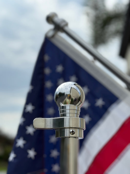 Solid Metal Flagpole Finial Topper, USA Made 1" to 1.25"