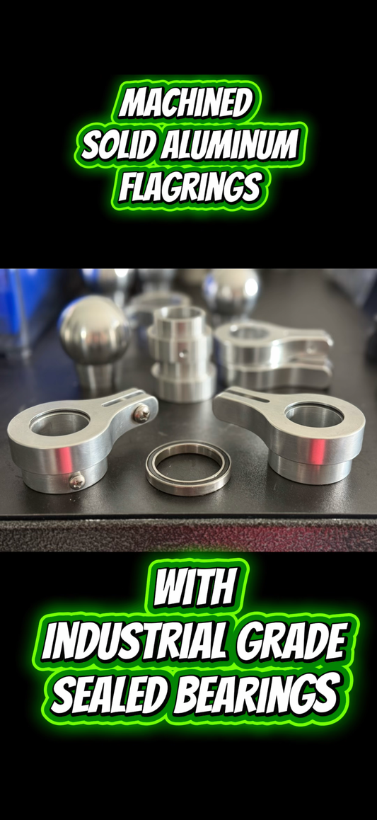 All Metal Industrial Grade Flagpole Swivel Rings with Sealed Bearings -Direct Mount No Clips Needed