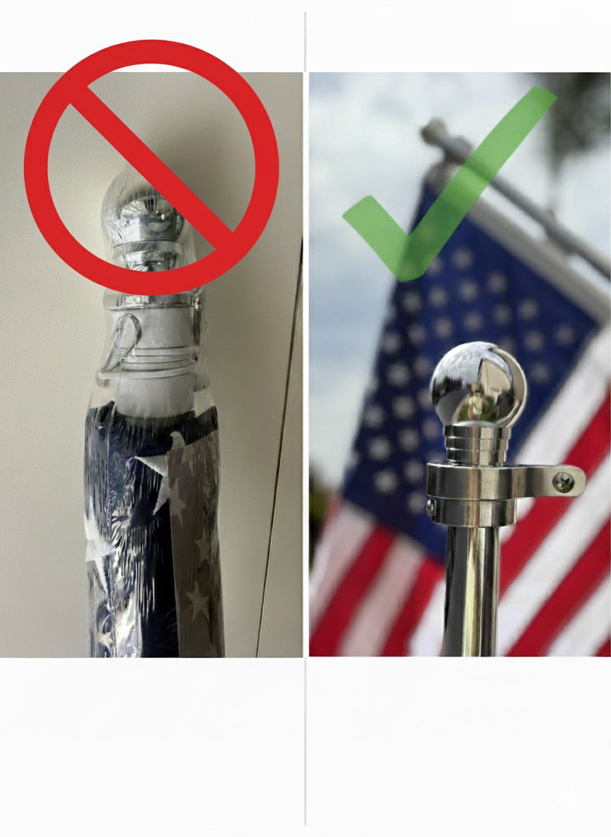 Solid Metal Flagpole Finial Topper, USA Made 1" to 1.25"