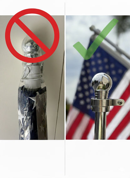Solid Metal Flagpole Finial Topper, USA Made 1" to 1.25"